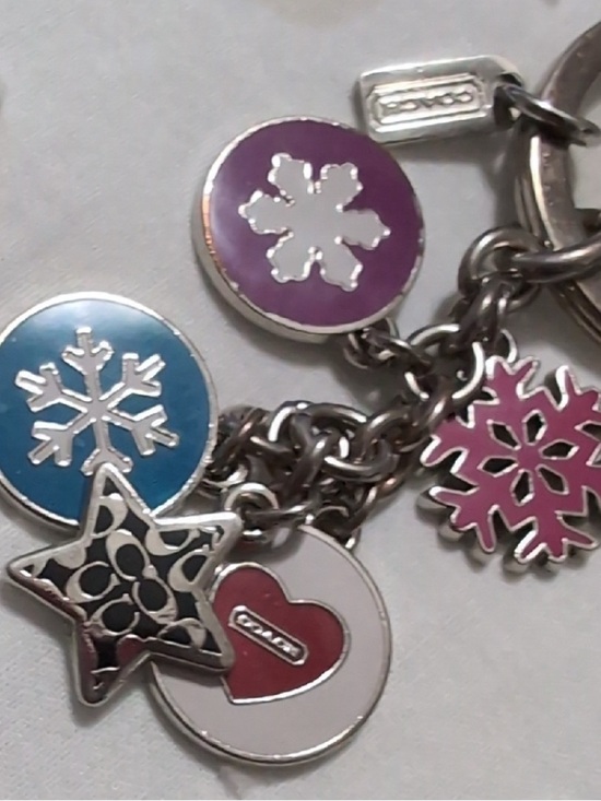 Coach Accessories - Coach Silver Charm Keychain with Colorful Enamel Snowflakes